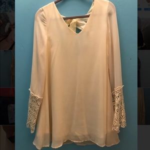 Long sleeve dress with fringe